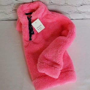 'CROWN & IVY KIDS' SHERPA STYLE LONG SLEEVE SMALL ZIP FRONT COZY PULL OVER TOP
